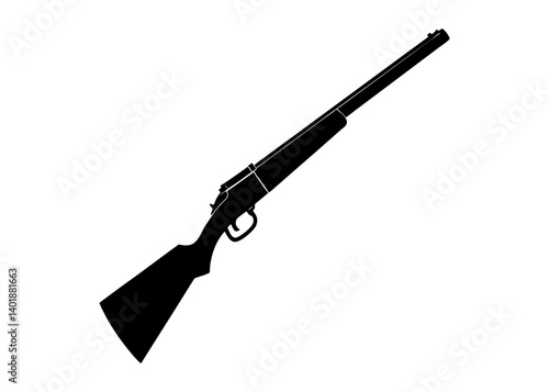 Hunting rifle icon in black style isolated on white background. Hunting symbol stock vector illustration.