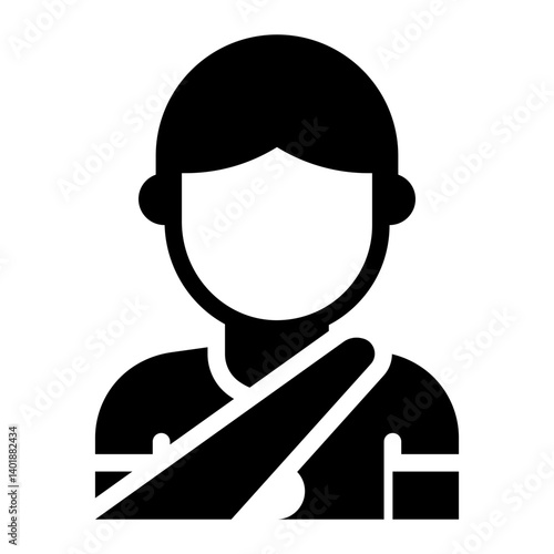depicting a sling glyph icon for an injured person