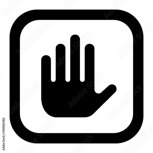 showing a hand sign glyph icon for non-verbal communication