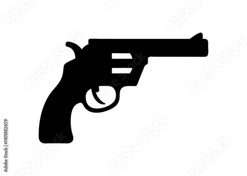 hand gun silhouette on white background