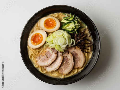 Authentic Ramen Bowl with Egg, Pork, and Vegetables Recipe