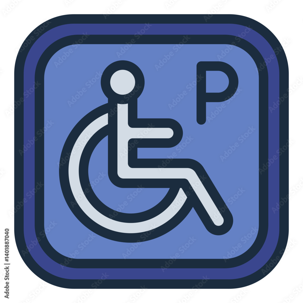 handicap parking filled line icon for disability people handicap parking filled line icon for disability people
