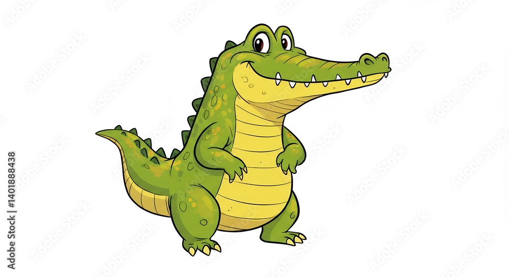 Naklejka premium Cartoon crocodile illustration for kids