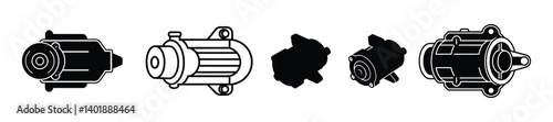 starter motor silhouette vector illustration.