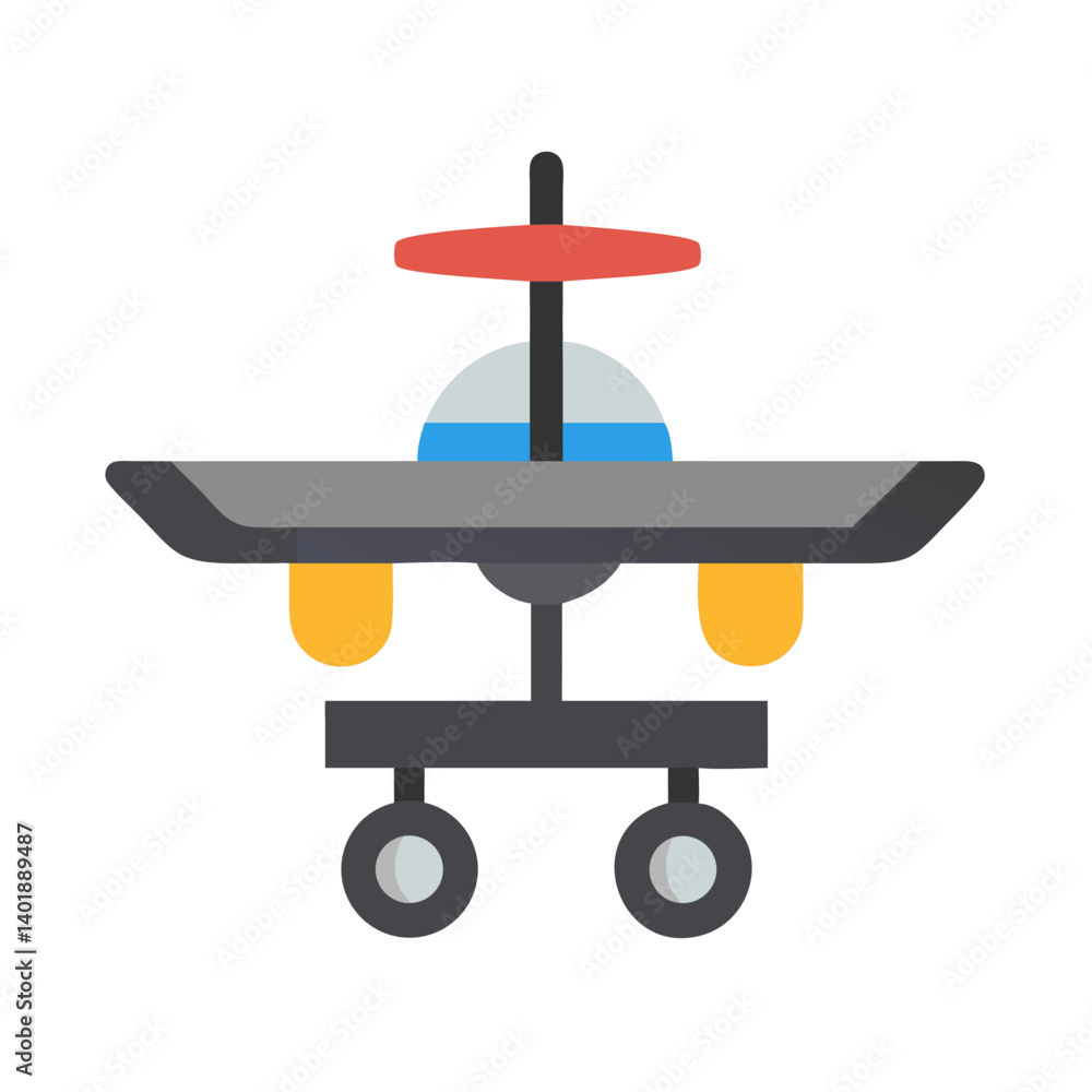 Toy Airplane with Landing Gear Icon Design Toy Airplane with Landing Gear Icon Design