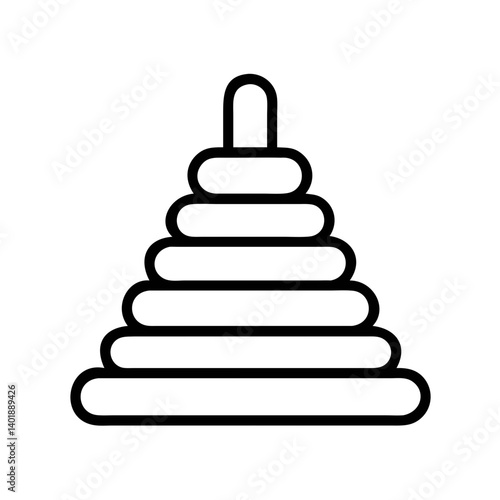 Ring Stacker Toy with Tapered Layers Icon Design