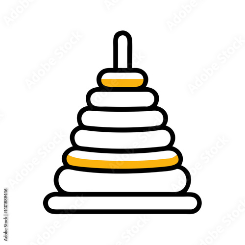 Ring Stacker Toy with Tapered Layers Icon Design