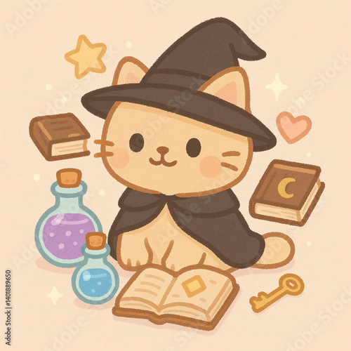 cat using magician suit
