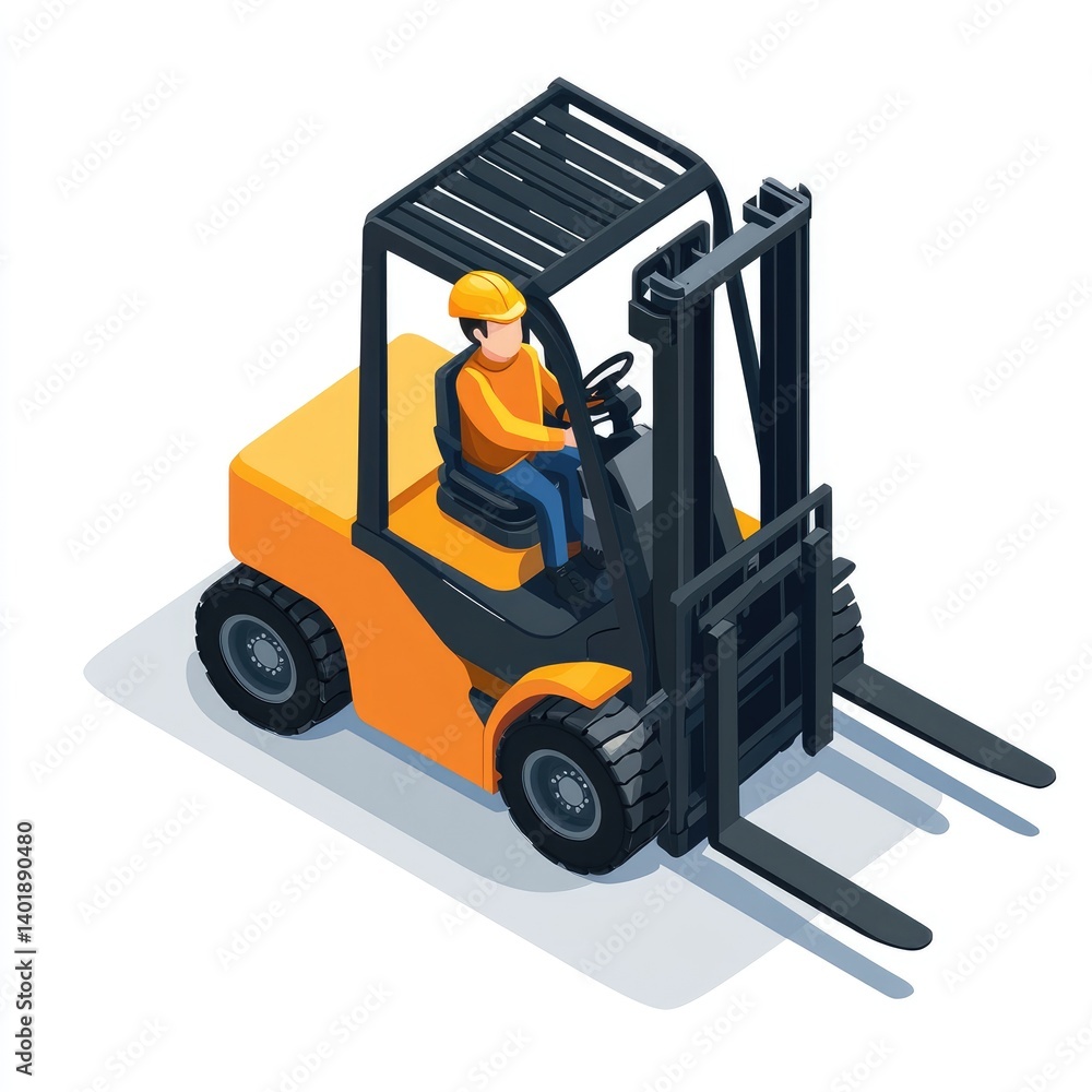 Operator driving a forklift (1) Operator driving a forklift (1)