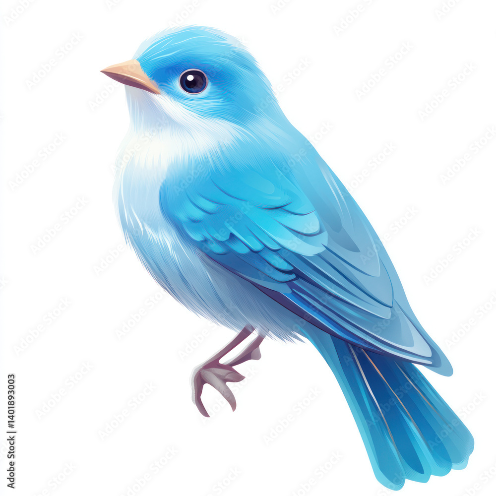 Obraz premium blue bird on white background