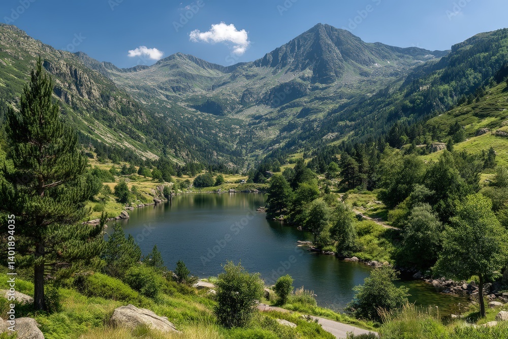 Mountain landscape serenity high peaks nature photography tranquil environment wide angle scenic beauty Mountain landscape serenity high peaks nature photography tranquil environment wide angle scenic beauty