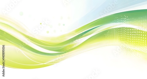 Abstract background with a green and white color gradient, simple vector lines, white space in the center of the picture, 