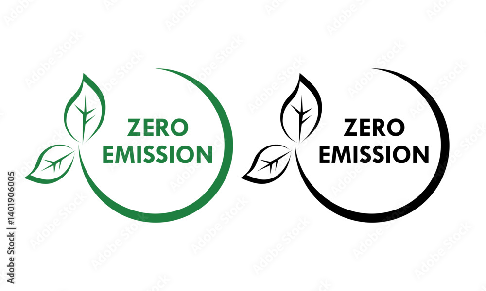 Zero emission logo template illustration. suitable for industry, eco, medical, pollution, automobile