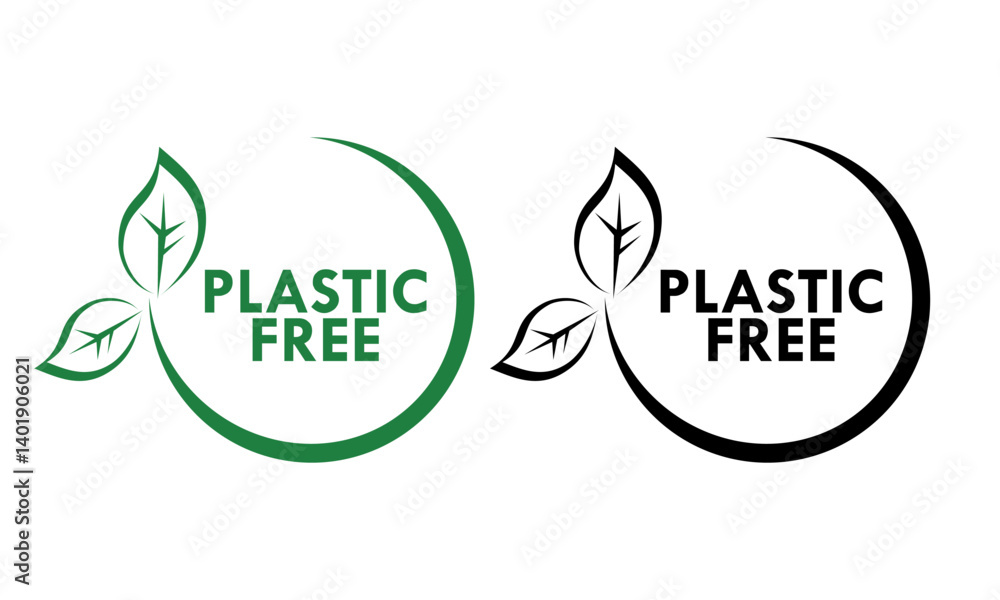 Plastice free design logo template illustration