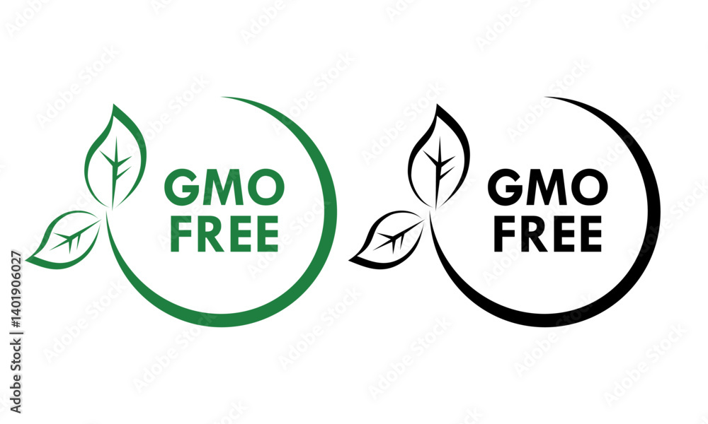 GMO Free design logo template illustration