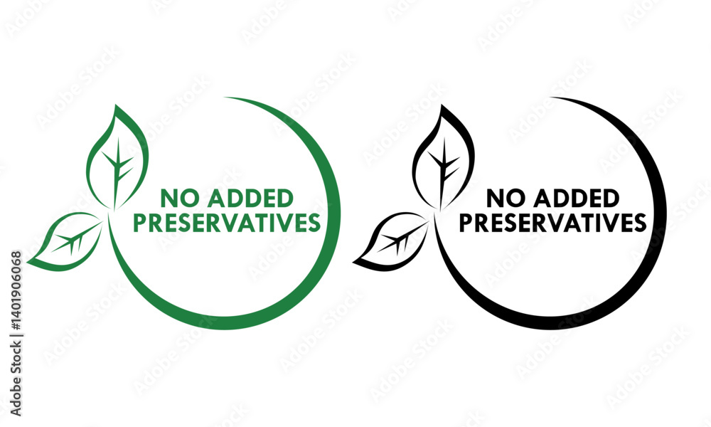 no added preservatives logo template illustration