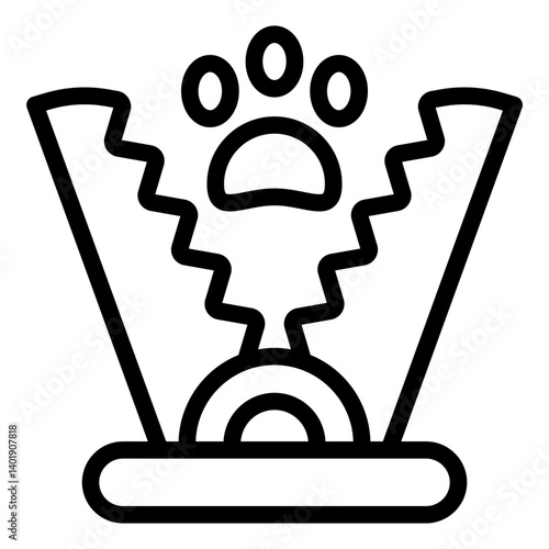 wild catch outline icon with metal jaw animal trap