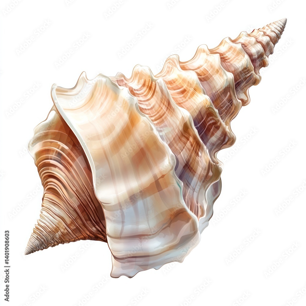 Exquisite spiral seashell with intricately detailed textural pattern in earthy natural tones This captivating marine specimen evokes a sense of coastal luxury tropical tranquility and natural beauty Exquisite spiral seashell with intricately detailed textural pattern in earthy natural tones This captivating marine specimen evokes a sense of coastal luxury tropical tranquility and natural beauty