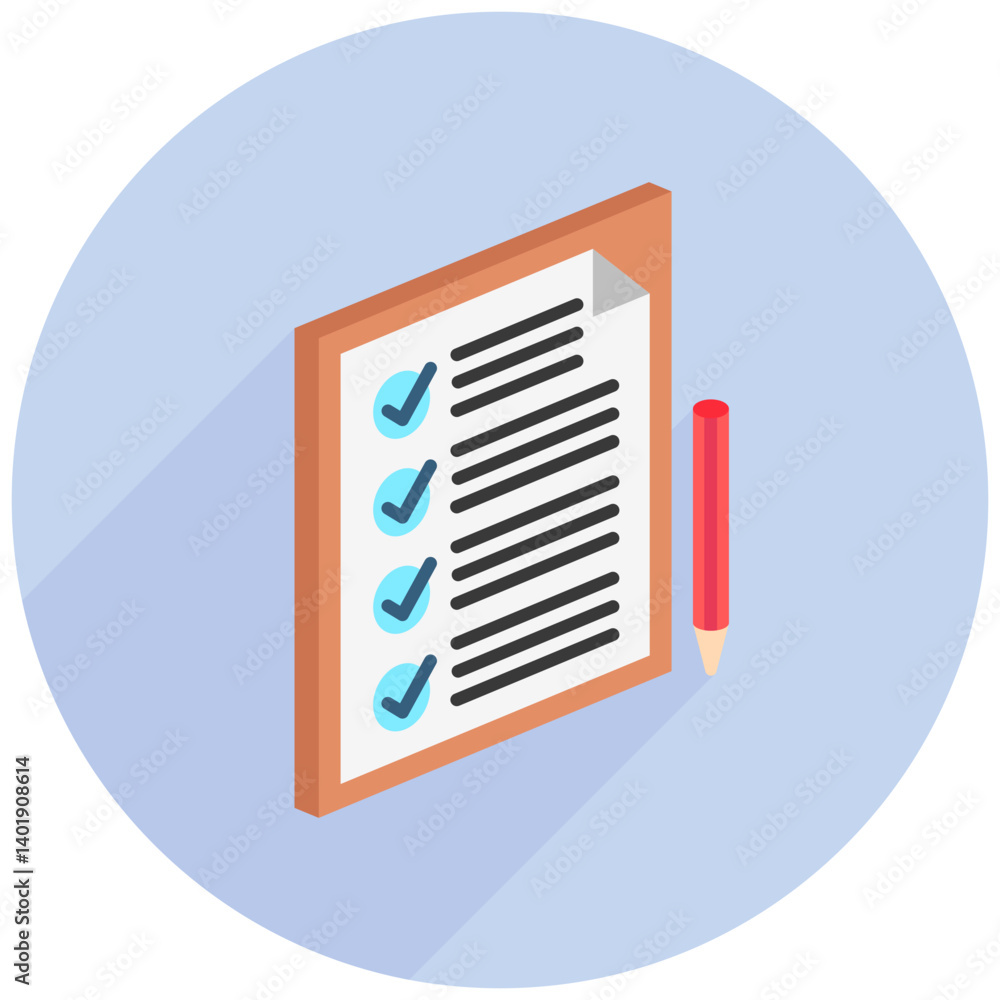 Answer Sheet isometric 3D icon, mini illustration. use for modern concept, print, UI, UX kit, web and app development. Vector EPS 10, related to learning and education, science Answer Sheet isometric 3D icon, mini illustration. use for modern concept, print, UI, UX kit, web and app development. Vector EPS 10, related to learning and education, science