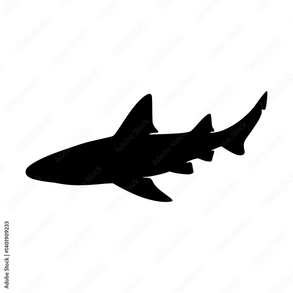 Obraz premium African Lanternshark Shark Silhouette Icon - Vector Graphic