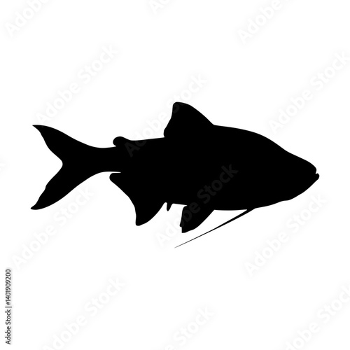 African Long-finned Tetra Silhouette Vector Icon