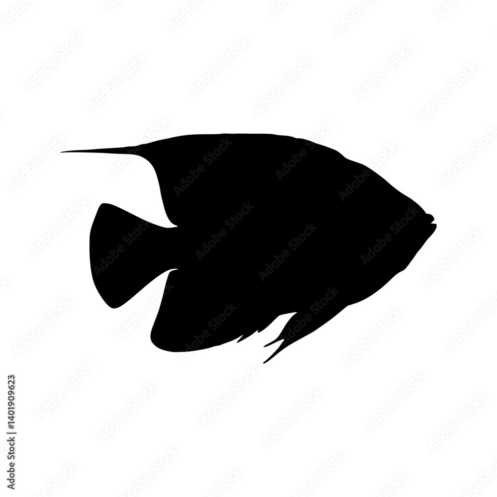 Amboina Demoiselle Silhouette Fish Graphic Design Element Amboina Demoiselle Silhouette Fish Graphic Design Element