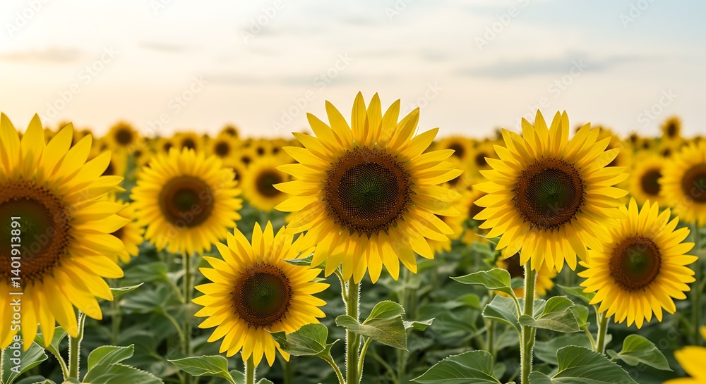 Golden Hour Sunflowers AI Generated Golden Hour Sunflowers AI Generated