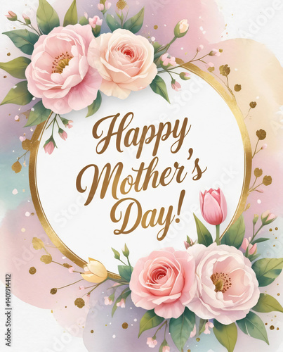 The Mother's Day design showcases vibrant pink floral elements.