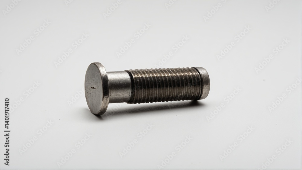 Metal Fastener with Threaded Body and Flange Head, Precision Machined for Assembly and Manufacturing Applications. Metal Fastener with Threaded Body and Flange Head, Precision Machined for Assembly and Manufacturing Applications.