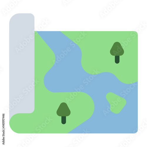 navigation tool flat icon for forest hunting map