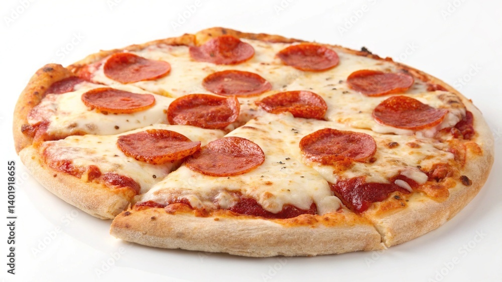 Pizza Pepperoni Isolated On White Background,Pizza with Hawaiian toppings, ham, pineapple and cheese Pizza Pepperoni Isolated On White Background,Pizza with Hawaiian toppings, ham, pineapple and cheese