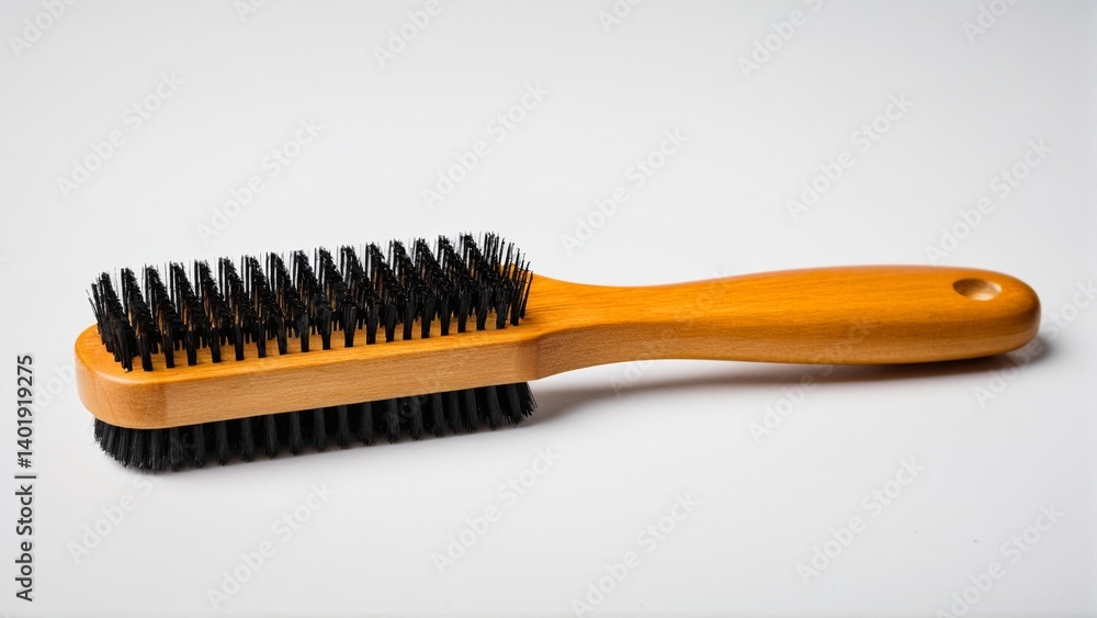 Double-Sided Brush with Wooden Handle: A Tool for Cleaning and Polishing, Featuring Two Rows of Durable Bristles. Double-Sided Brush with Wooden Handle: A Tool for Cleaning and Polishing, Featuring Two Rows of Durable Bristles.