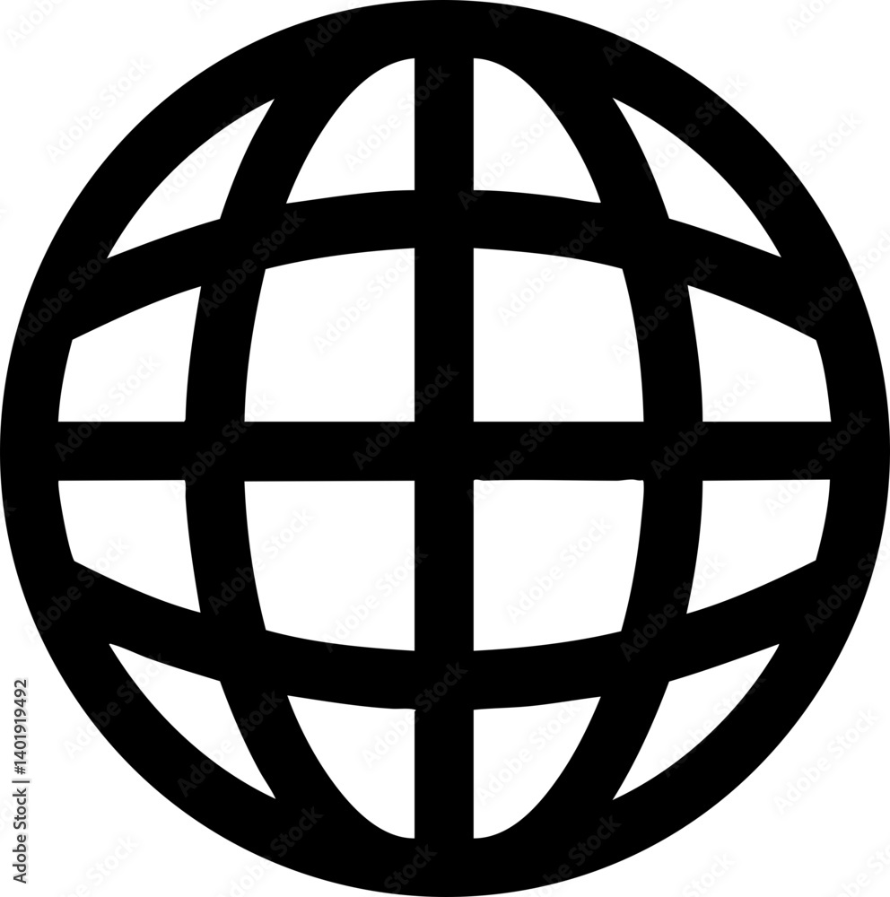 Black Globe Icon - World Wide Web Symbol Black Globe Icon - World Wide Web Symbol