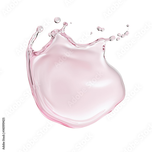 Pink liquid splash with a beautiful flow and a soft blur effect 