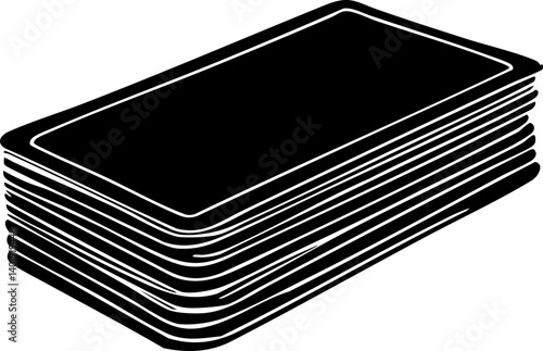 Stack of Black Rectangular Cards