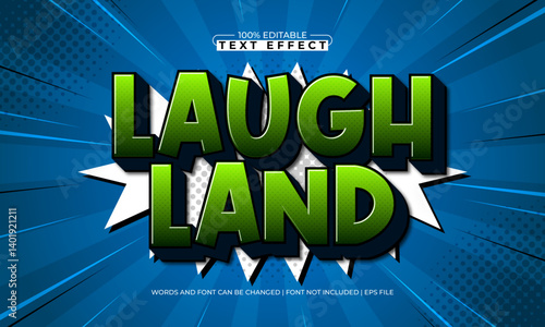 laugh land editable text effect with a comic and kids text style