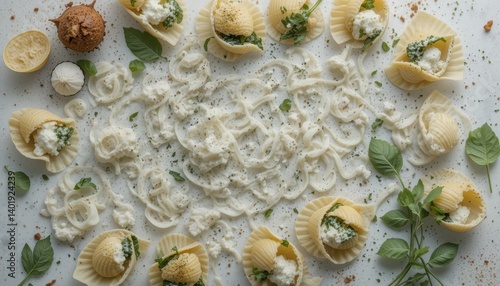 Wallpaper Mural Culinary art creation kitchen food photography minimalist top-down gourmet dishes Torontodigital.ca