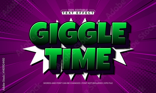 giggle time editable text effect with a comic and kids text style