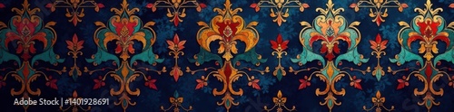 Mysterious gothic damask with rich colors and ornate details, damask, pattern