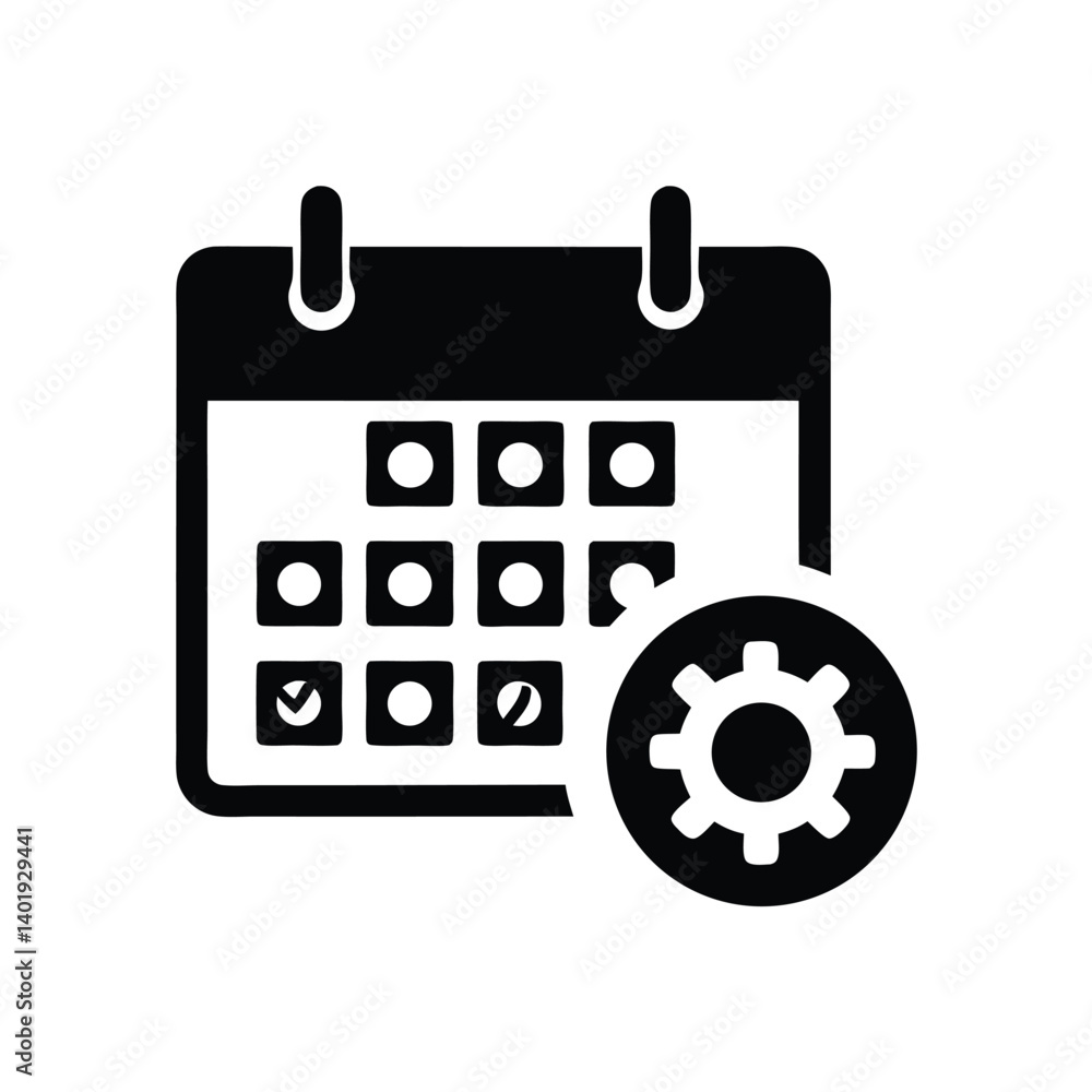Secure Schedule Icon Black Calendar with Padlock in Minimalist Style on Transparent Secure Schedule Icon Black Calendar with Padlock in Minimalist Style on Transparent