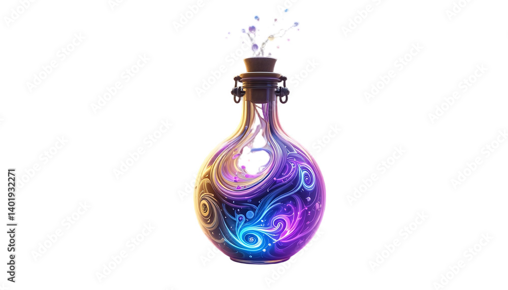 Potion Bottle with Swirling Magic – 3D Fantasy Game Asset Vivid 3D fantasy potion bottle with swirling magical contents. Ideal for RPG UI, fantasy game inventory, and adventure apps. High-resolution Potion Bottle with Swirling Magic – 3D Fantasy Game Asset Vivid 3D fantasy potion bottle with swirling magical contents. Ideal for RPG UI, fantasy game inventory, and adventure apps. High-resolution