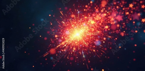 Wallpaper Mural Vibrant firework explosion with star-like fragments, glowing, vibrant, explosion Torontodigital.ca