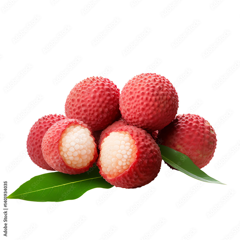 Fresh Red Lychee Fruit on White Background – Juicy Tropical Summer Fruit Fresh Red Lychee Fruit on White Background – Juicy Tropical Summer Fruit