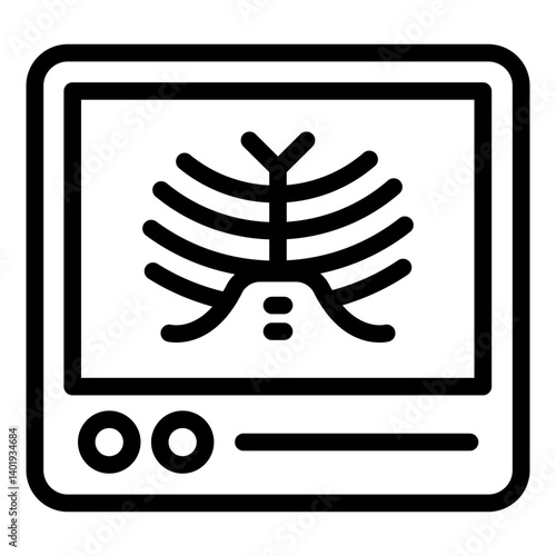 body scan outline icon with chest x ray display