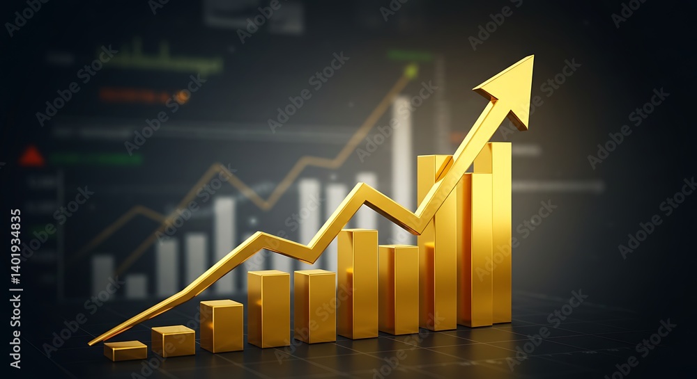 Fototapeta premium Golden Ascent AI Generated