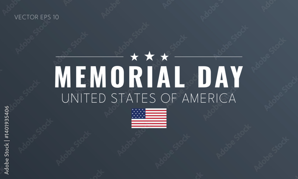 Obraz premium Memorial Day Graphic with USA Title and Flag Below
