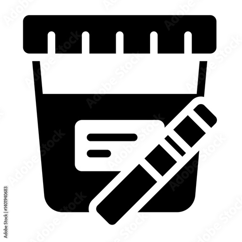 lab sample glyph icon for urine medical analysis