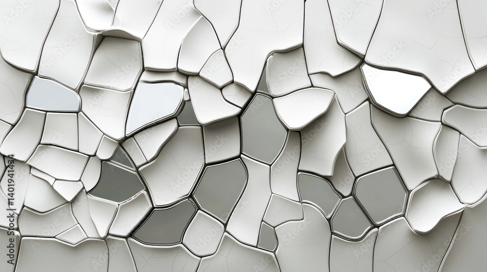 Abstract cracked white surface texture, geometric patterns Abstract cracked white surface texture, geometric patterns