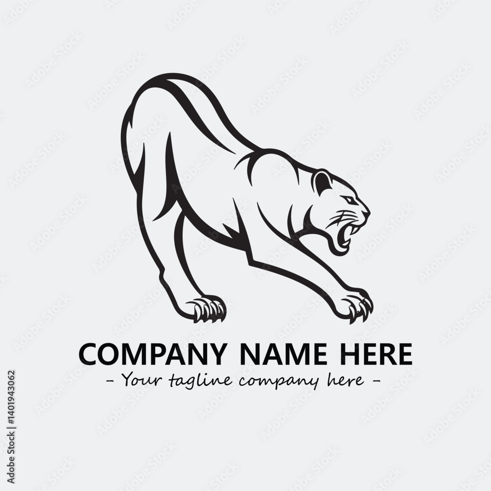 Obraz premium Phanter illustration black and white for logo company vector image 