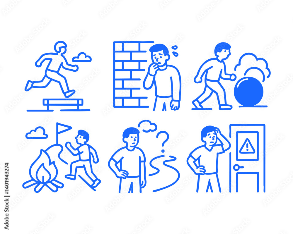 obstacle doodle cartoon drawing vector illustration set with Varied Poses and Expressions
obstacle doodle cartoon drawing vector illustration set with Varied Poses and Expressions